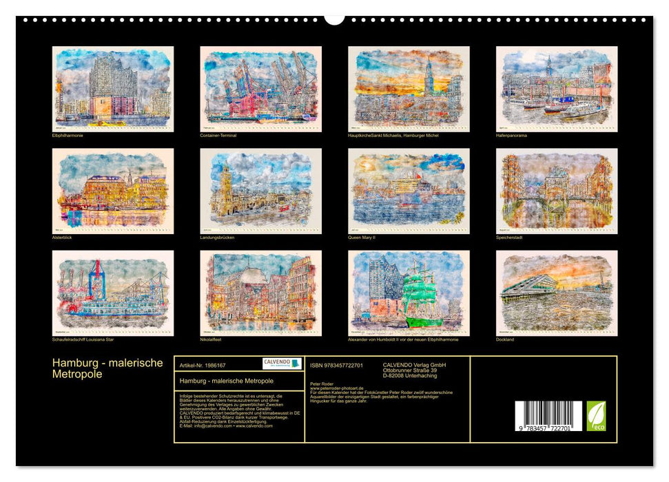 Hamburg - malerische Metropole (CALVENDO Premium Wandkalender 2026)