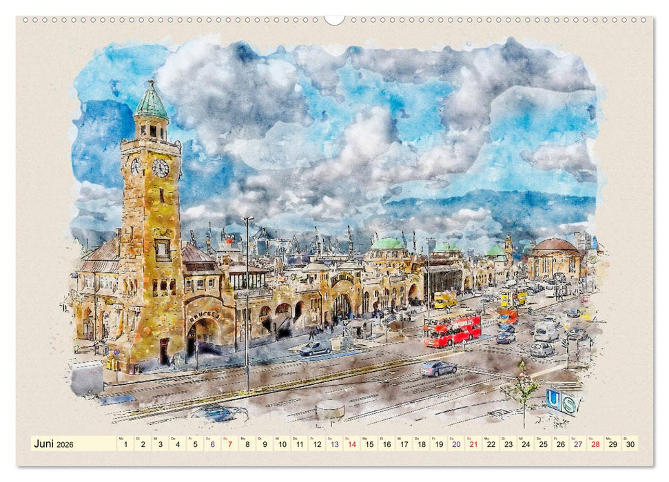 Hamburg - malerische Metropole (CALVENDO Premium Wandkalender 2026)