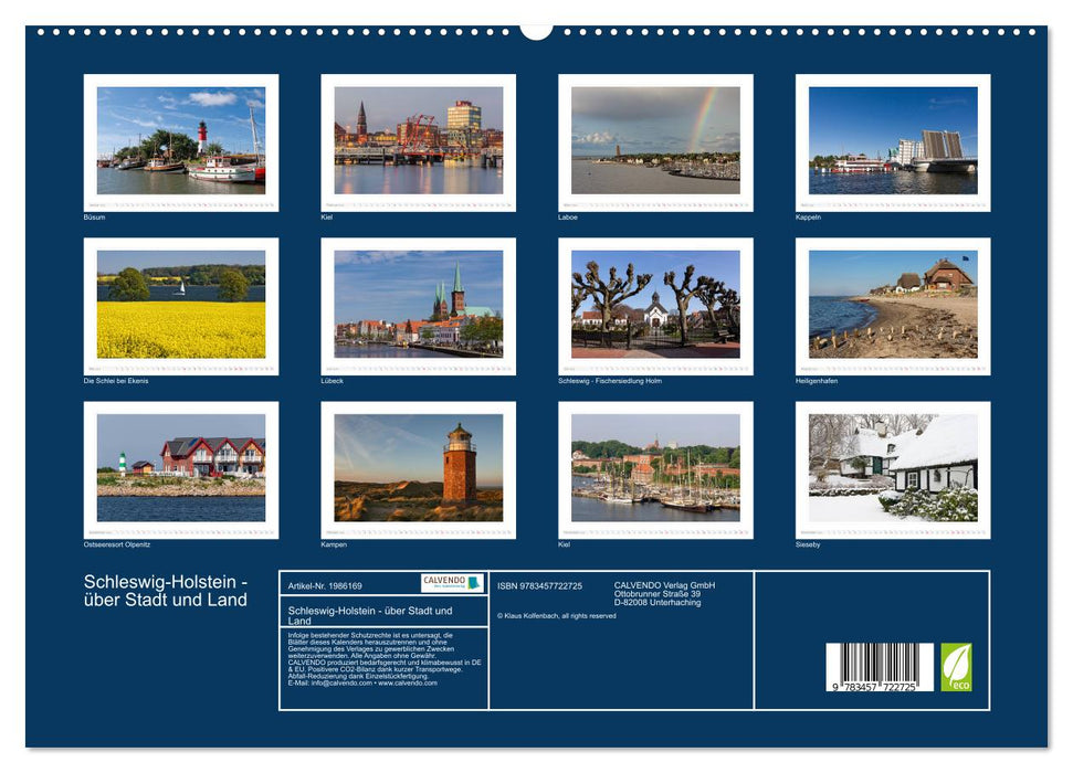Schleswig-Holstein - über Stadt und Land (CALVENDO Premium Wandkalender 2026)