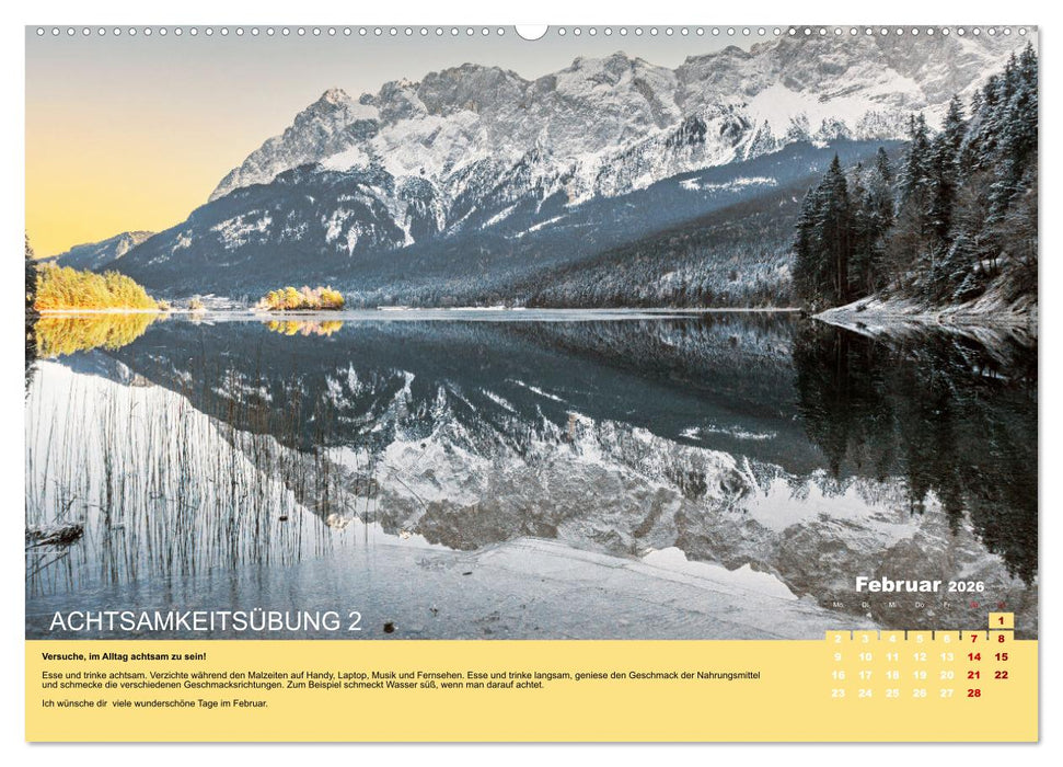 Achtsamkeit, 12 Übungen zu mehr Achtsamkeit. (CALVENDO Wandkalender 2026)