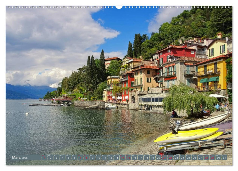 Comer See - Mediterraner Charme in alpiner Landschaft (CALVENDO Wandkalender 2026)