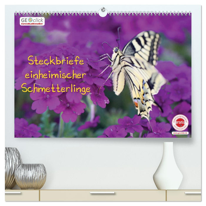 GEOclick Lernkalender: Steckbriefe einheimischer Schmetterlinge (CALVENDO Premium Wandkalender 2026)