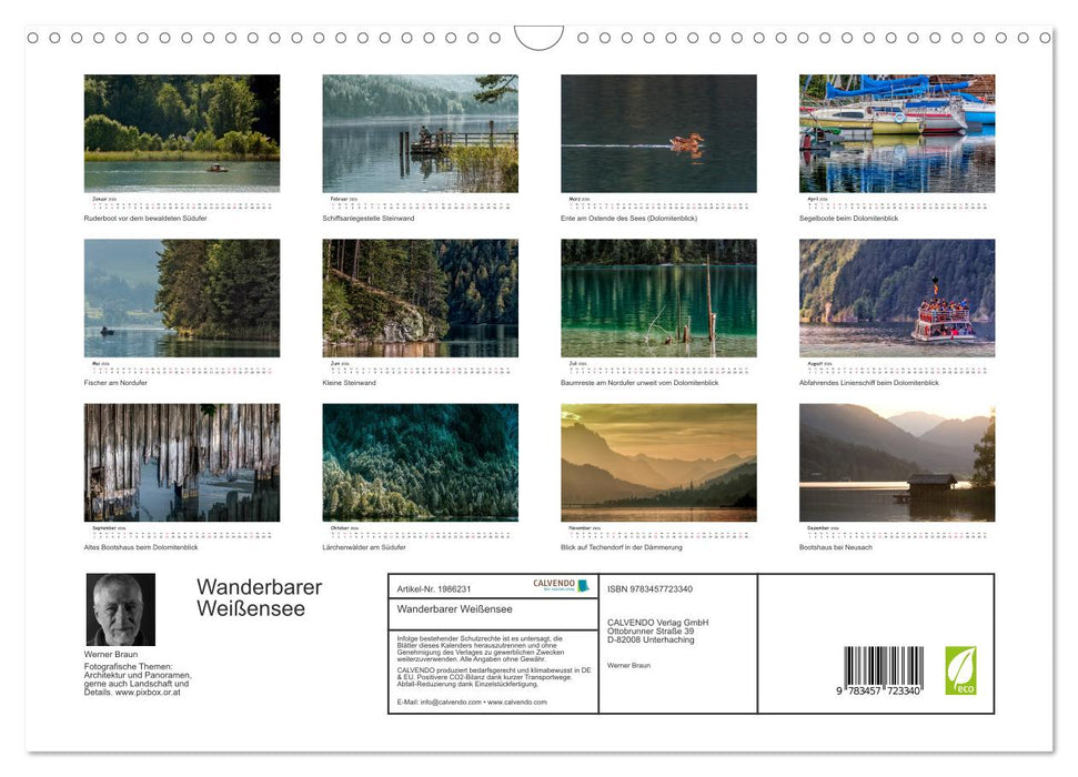 Wanderbarer Weißensee (CALVENDO Wandkalender 2026)