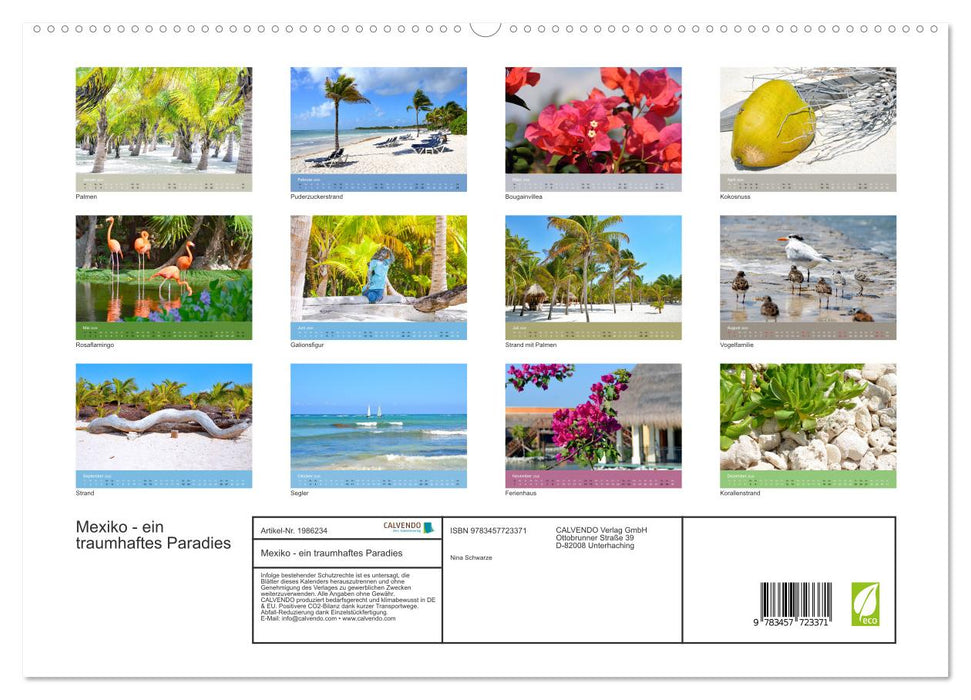 Mexiko - ein traumhaftes Paradies (CALVENDO Premium Wandkalender 2026)