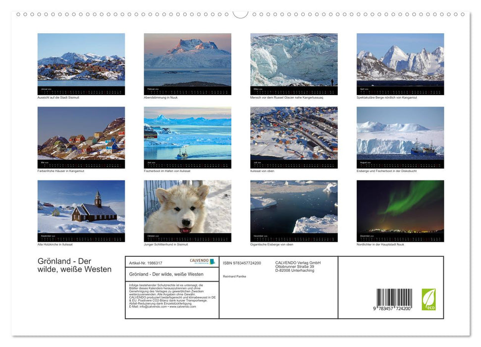 Grönland - Der wilde, weiße Westen (CALVENDO Premium Wandkalender 2026)