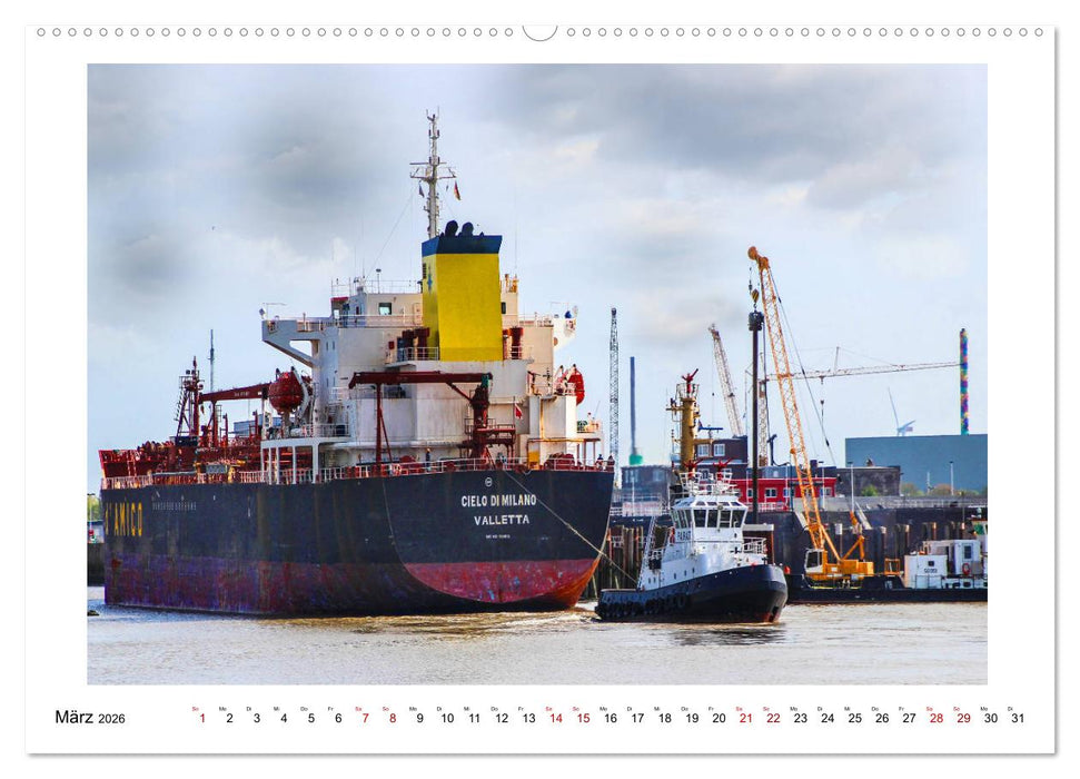 Zwischen Hochdonn & Brunsbüttel: Pötte gucken am Kanal (CALVENDO Premium Wandkalender 2026)