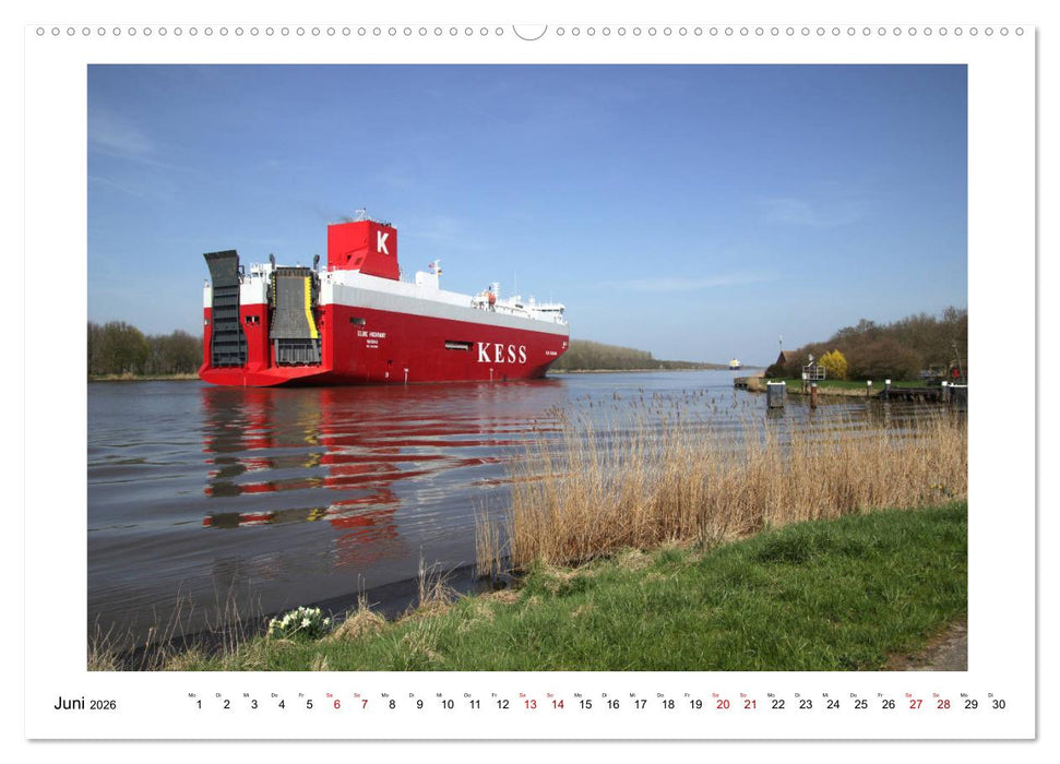 Zwischen Hochdonn & Brunsbüttel: Pötte gucken am Kanal (CALVENDO Premium Wandkalender 2026)