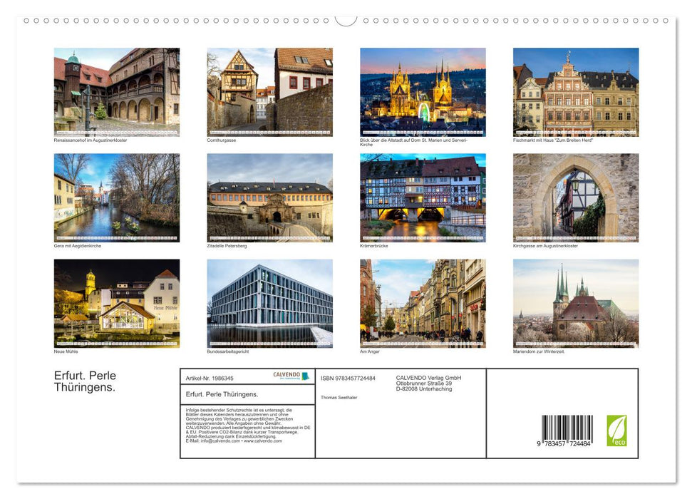 Erfurt. Perle Thüringens. (CALVENDO Premium Wandkalender 2026)