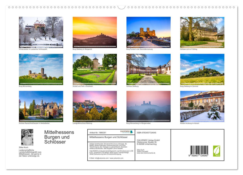 Mittelhessens Burgen und Schlösser (CALVENDO Premium Wandkalender 2026)