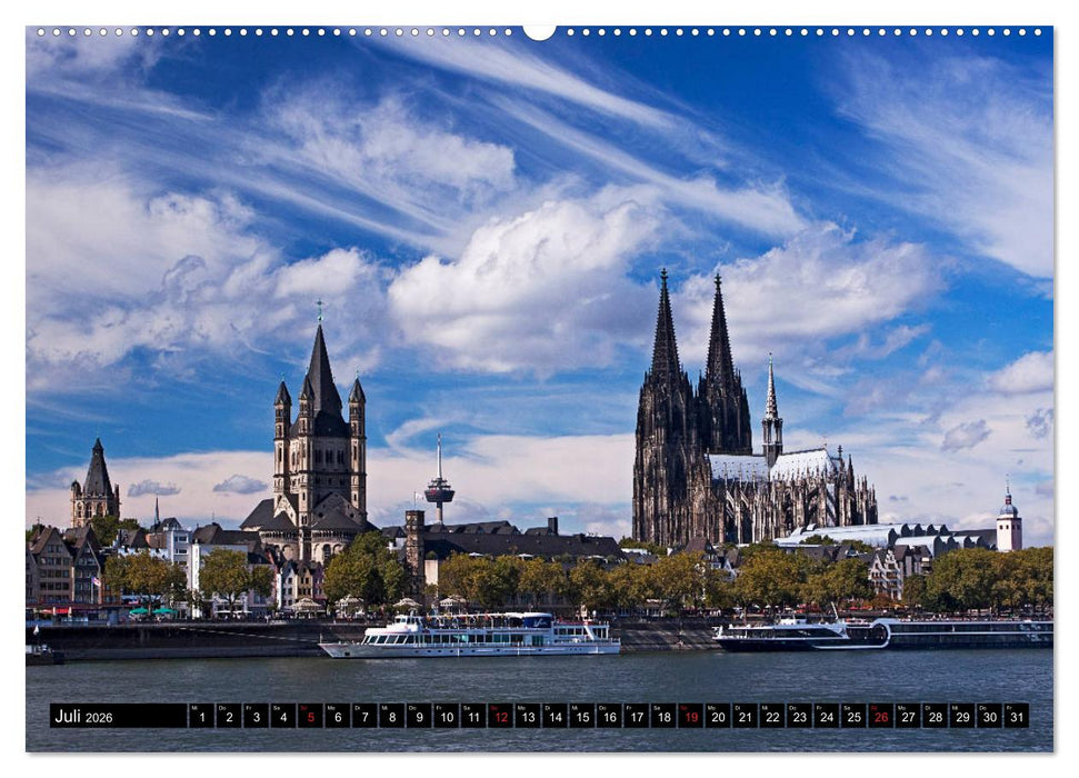KÖLN AUSBLICK - RHEINBLICK (CALVENDO Premium Wandkalender 2026)