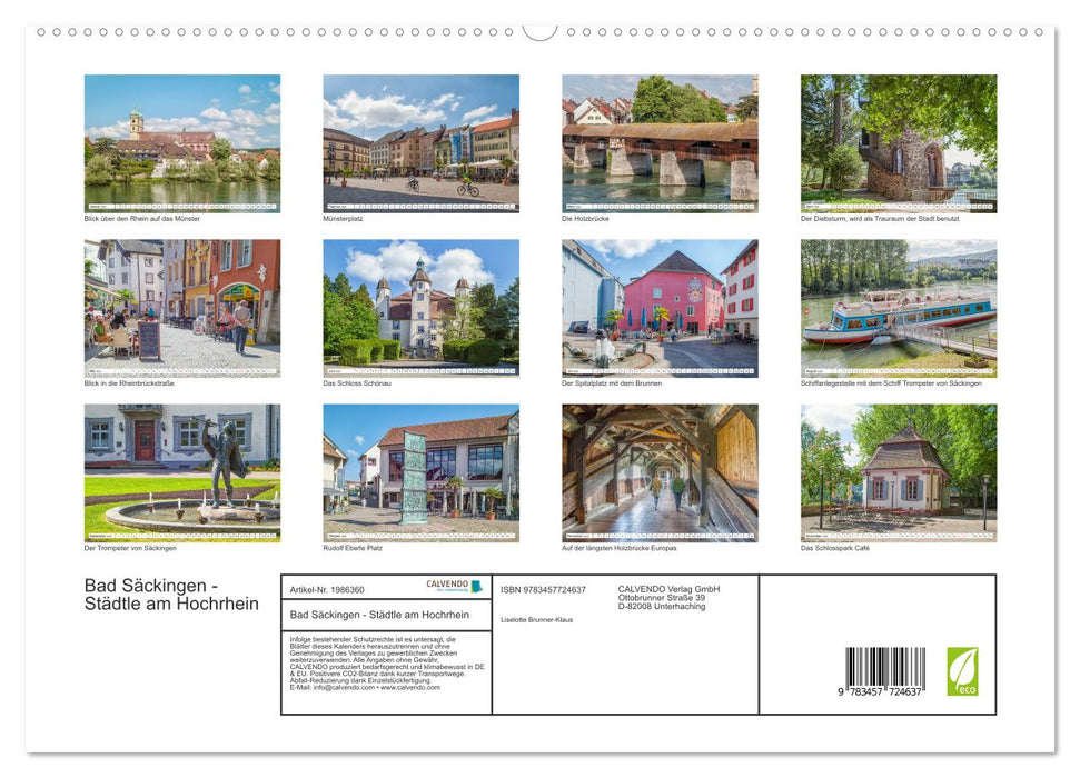Bad Säckingen - Städtle am Hochrhein (CALVENDO Premium Wandkalender 2026)