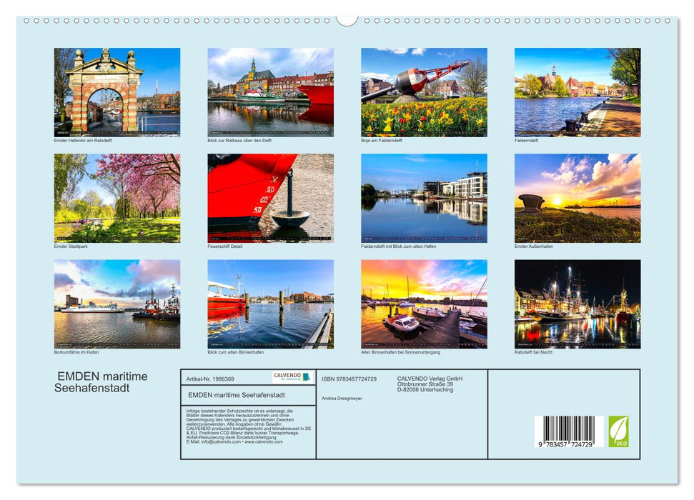EMDEN maritime Seehafenstadt (CALVENDO Premium Wandkalender 2026)