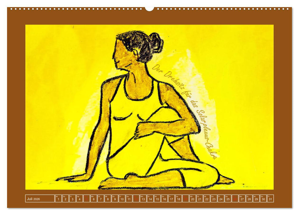 Farbige Yoga Kraftwelt - Yoga Asanas für die Chakren (CALVENDO Premium Wandkalender 2026)