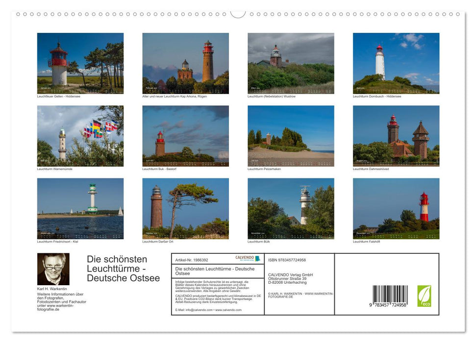 Die schönsten Leuchttürme - Deutsche Ostsee (CALVENDO Premium Wandkalender 2026)