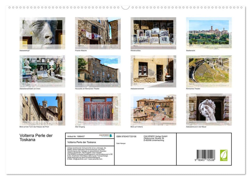 Volterra Perle der Toskana (CALVENDO Premium Wandkalender 2026)
