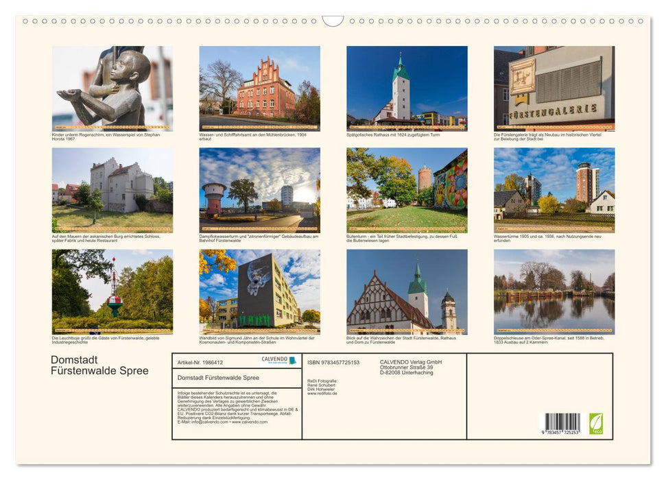 Domstadt Fürstenwalde Spree (CALVENDO Wandkalender 2026)