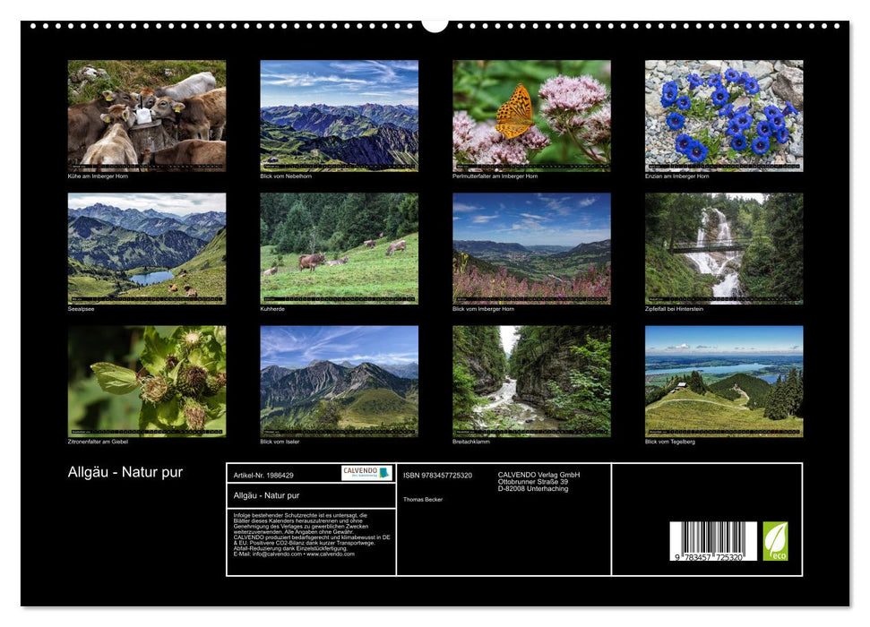 Allgäu - Natur pur (CALVENDO Premium Wandkalender 2026)