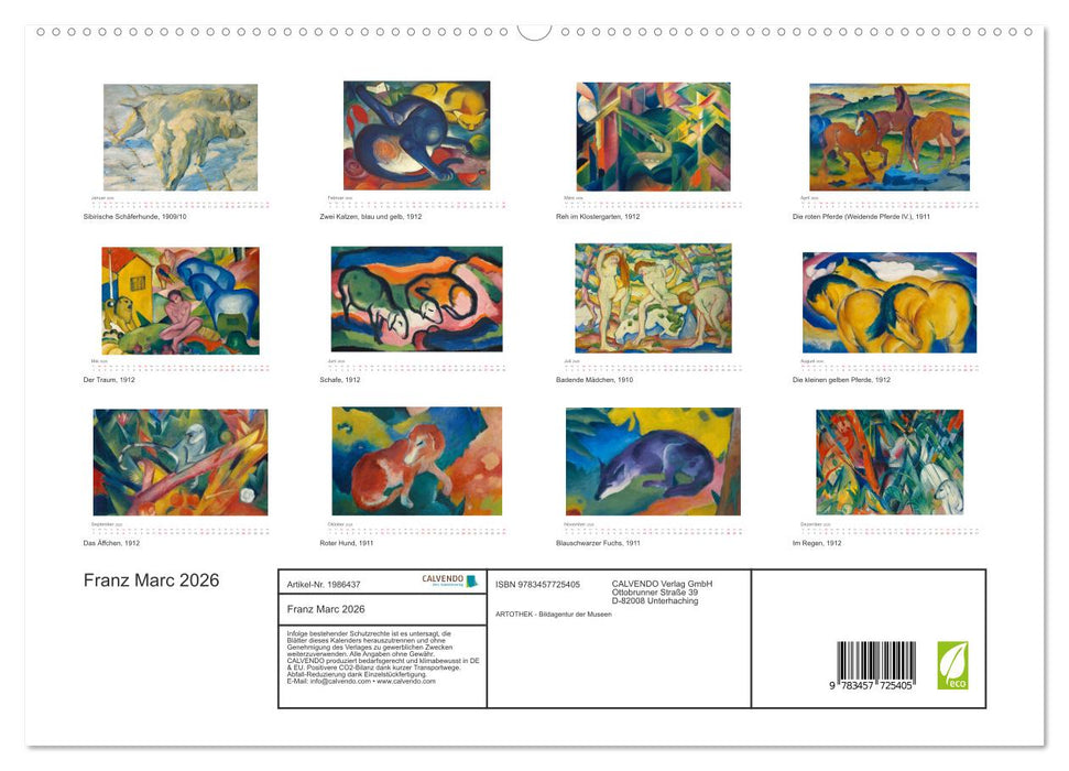Franz Marc 2026 (CALVENDO Premium Wandkalender 2026)