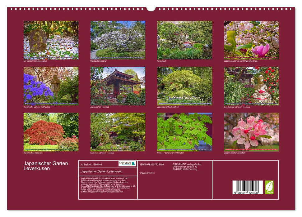 Japanischer Garten Leverkusen (CALVENDO Premium Wandkalender 2026)