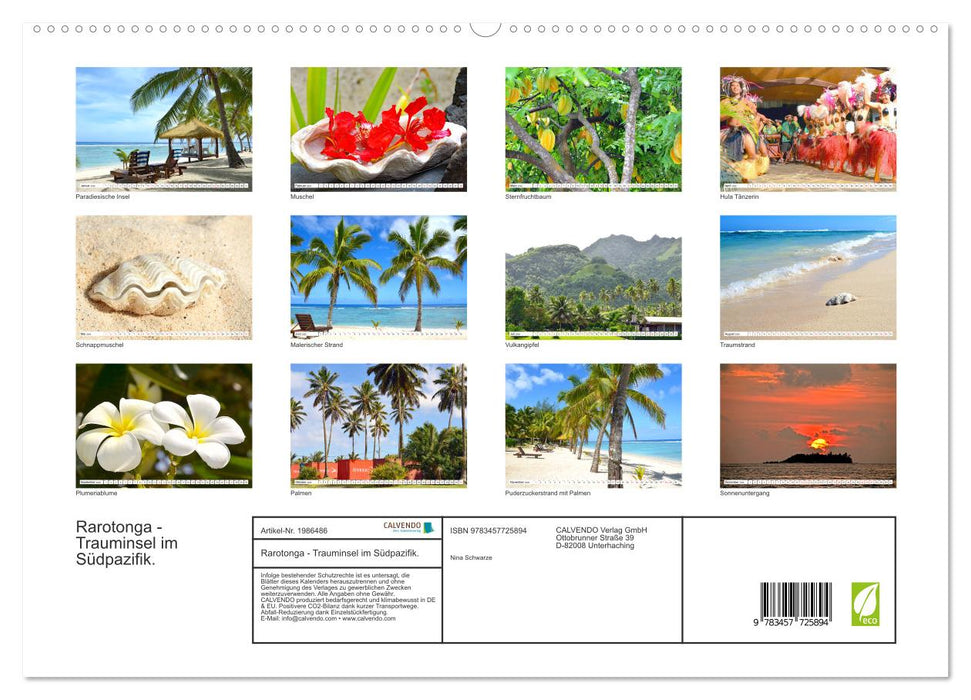 Rarotonga - Trauminsel im Südpazifik. (CALVENDO Premium Wandkalender 2026)