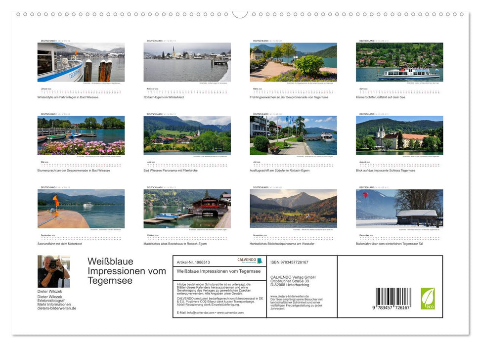 Weißblaue Impressionen vom Tegernsee (CALVENDO Premium Wandkalender 2026)