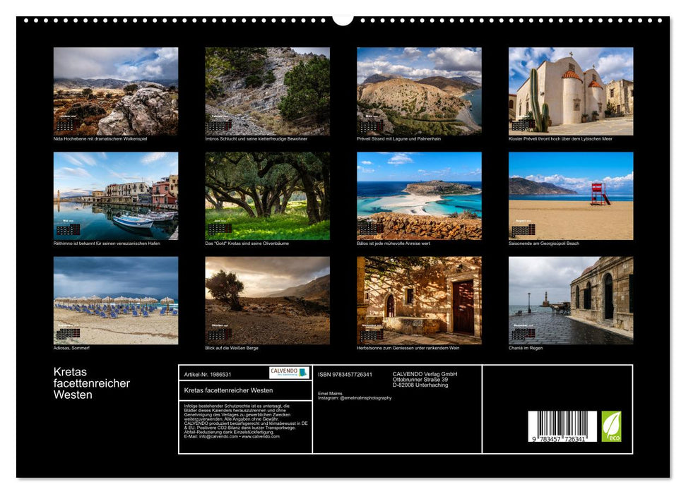Kretas facettenreicher Westen (CALVENDO Premium Wandkalender 2026)