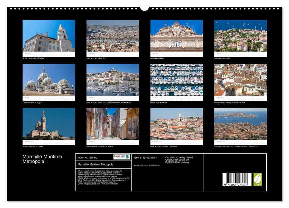 Marseille Maritime Metropole (CALVENDO Premium Wandkalender 2026)