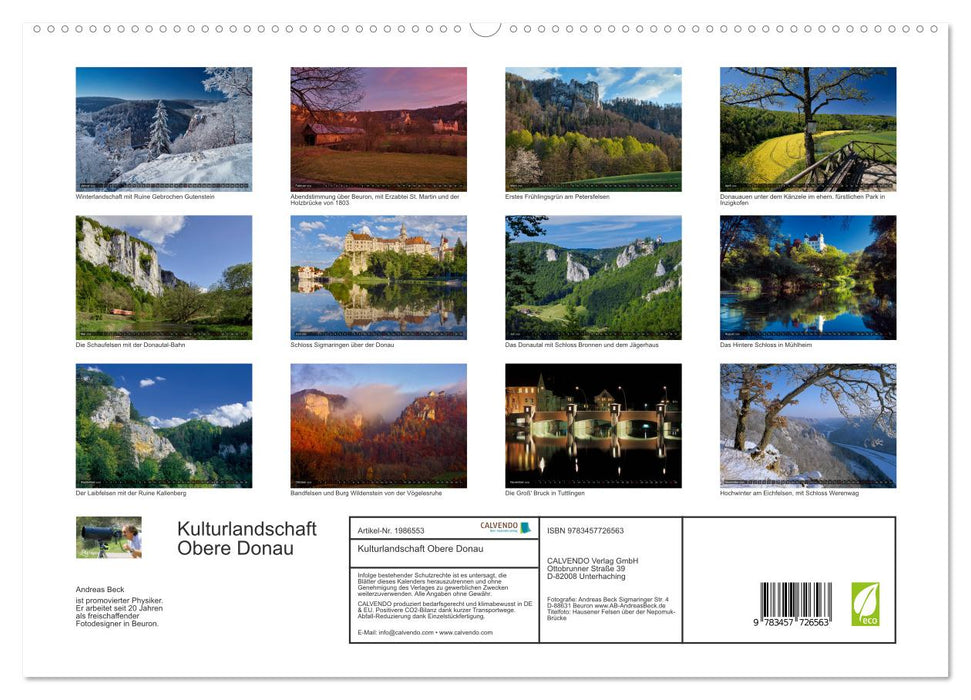 Kulturlandschaft Obere Donau (CALVENDO Premium Wandkalender 2026)