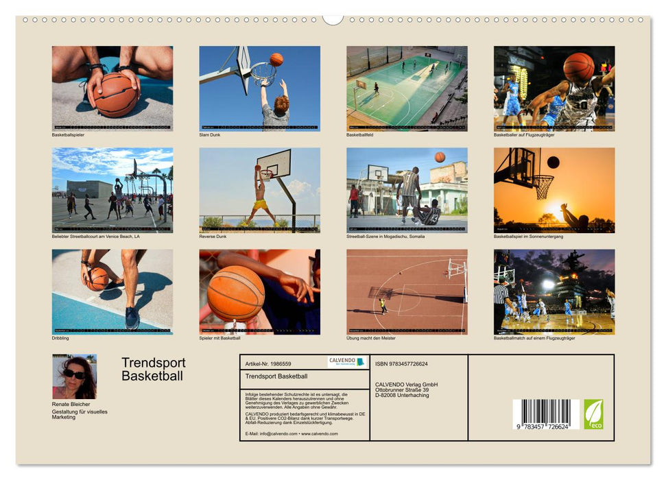 Trendsport Basketball (CALVENDO Premium Wandkalender 2026)
