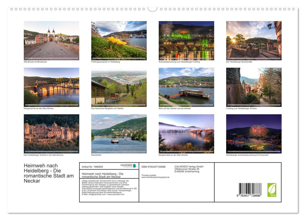 Heimweh nach Heidelberg - Die romantische Stadt am Neckar (CALVENDO Premium Wandkalender 2026)