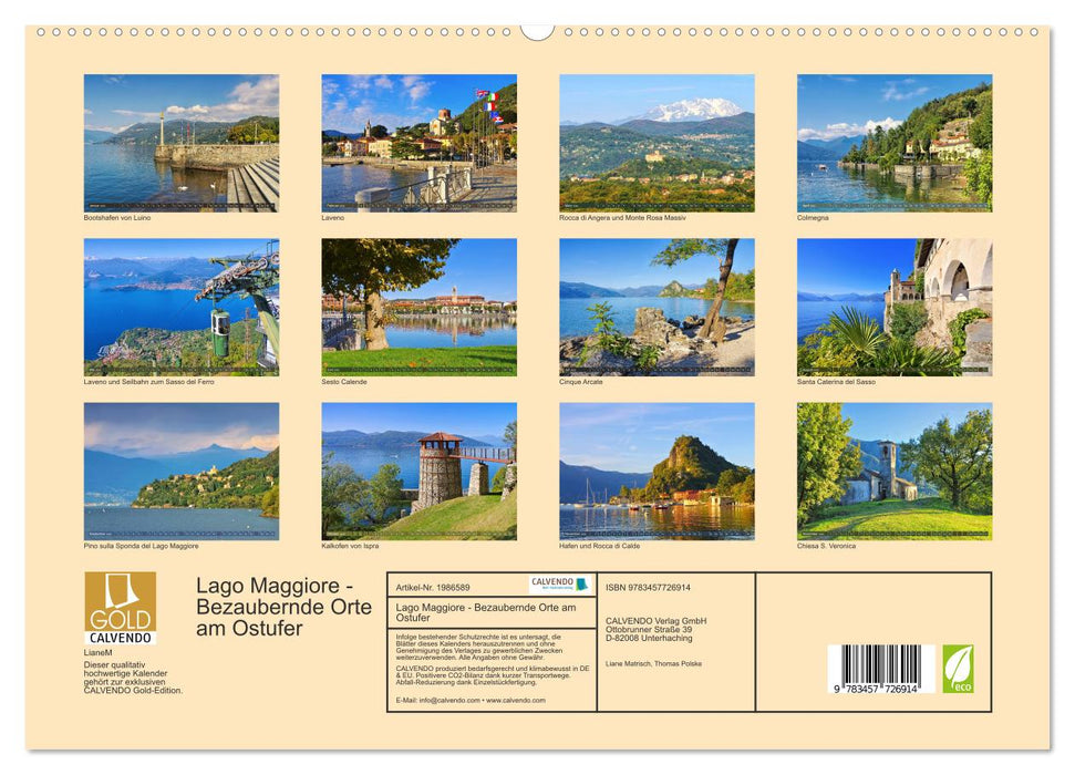 Lago Maggiore - Bezaubernde Orte am Ostufer (CALVENDO Premium Wandkalender 2026)