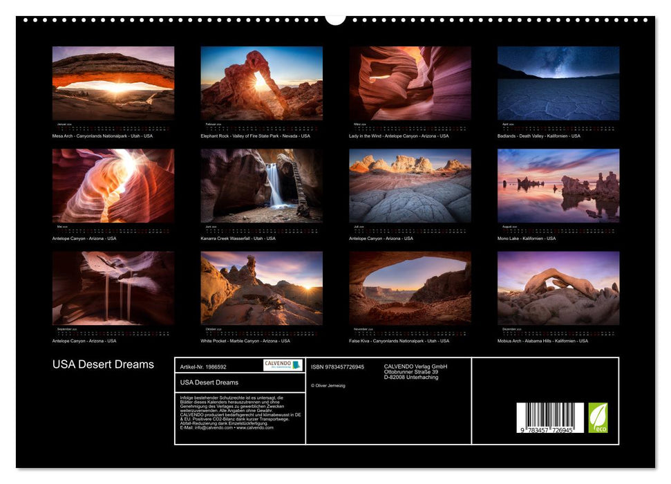 USA Desert Dreams (CALVENDO Premium Wandkalender 2026)