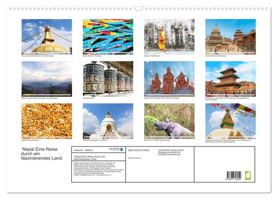 Nepal Eine Reise durch ein faszinierendes Land (CALVENDO Wandkalender 2026)