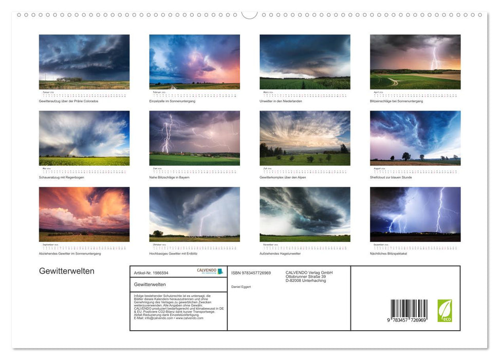 Gewitterwelten (CALVENDO Premium Wandkalender 2026)