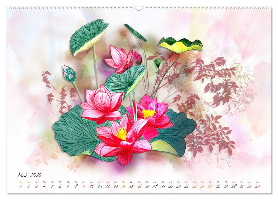 Lotus Blütenzauber (CALVENDO Wandkalender 2026)