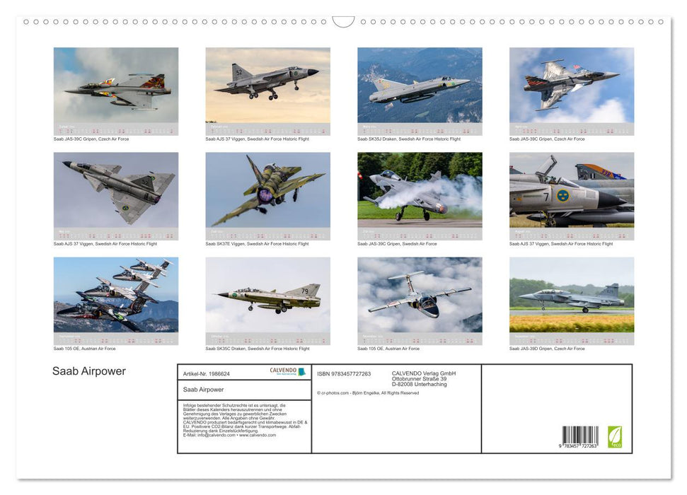 Saab Airpower (CALVENDO Wandkalender 2026)
