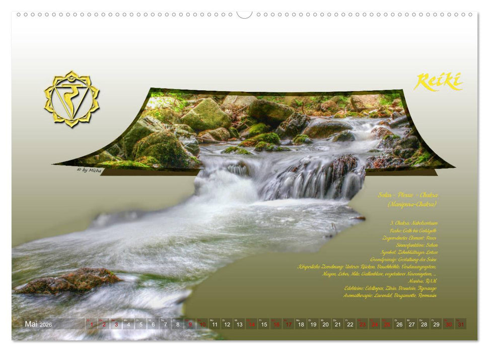 REIKI - Chakren und Lebensregeln (CALVENDO Premium Wandkalender 2026)