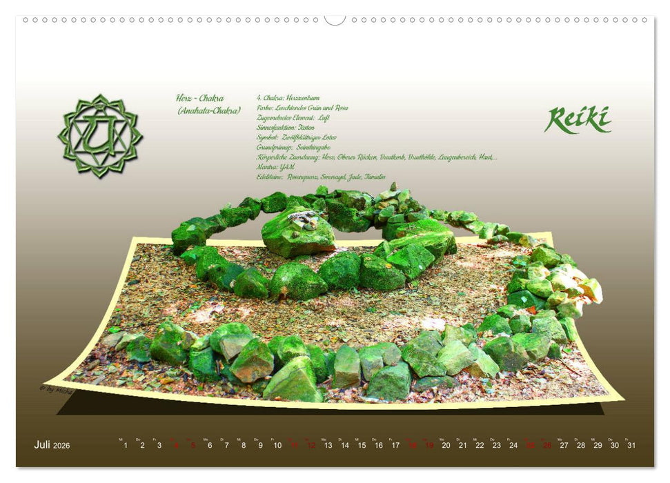 REIKI - Chakren und Lebensregeln (CALVENDO Premium Wandkalender 2026)