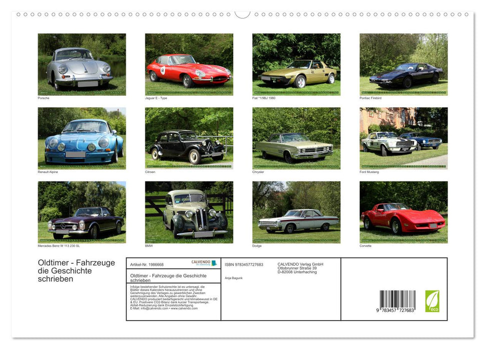 Oldtimer - Fahrzeuge die Geschichte schrieben (CALVENDO Premium Wandkalender 2026)