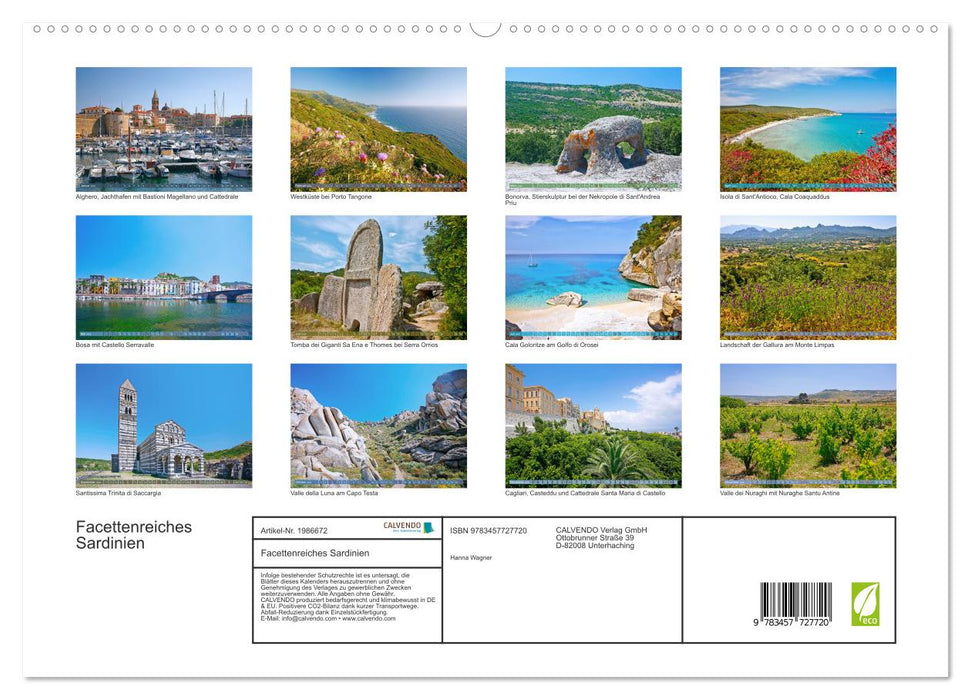 Facettenreiches Sardinien (CALVENDO Premium Wandkalender 2026)