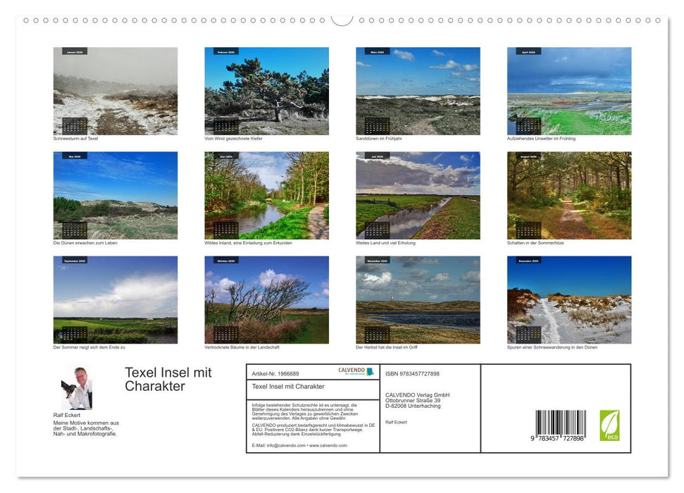 Texel Insel mit Charakter (CALVENDO Premium Wandkalender 2026)