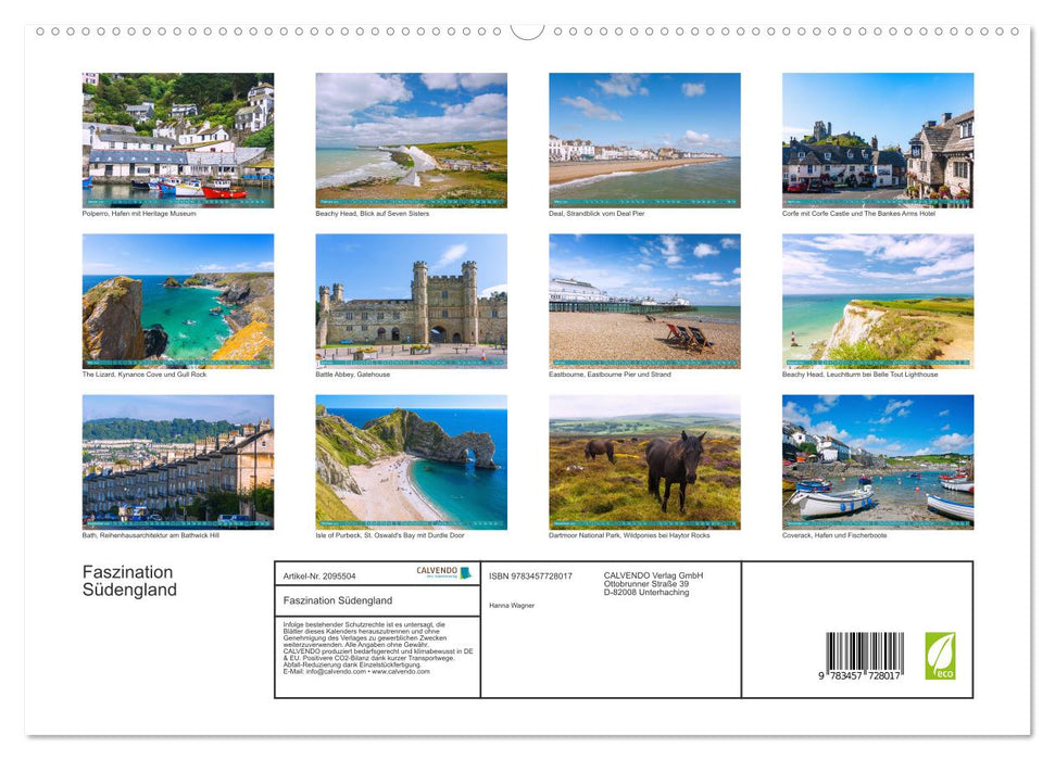 Faszination Südengland (CALVENDO Premium Wandkalender 2026)