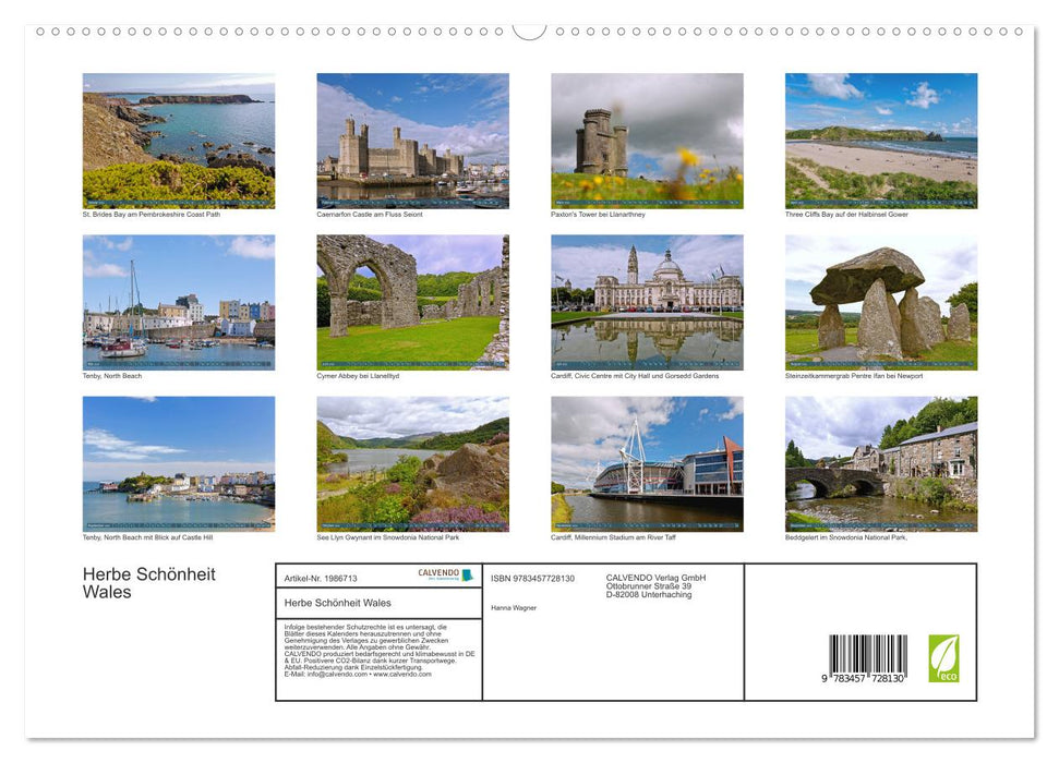 Herbe Schönheit Wales (CALVENDO Premium Wandkalender 2026)