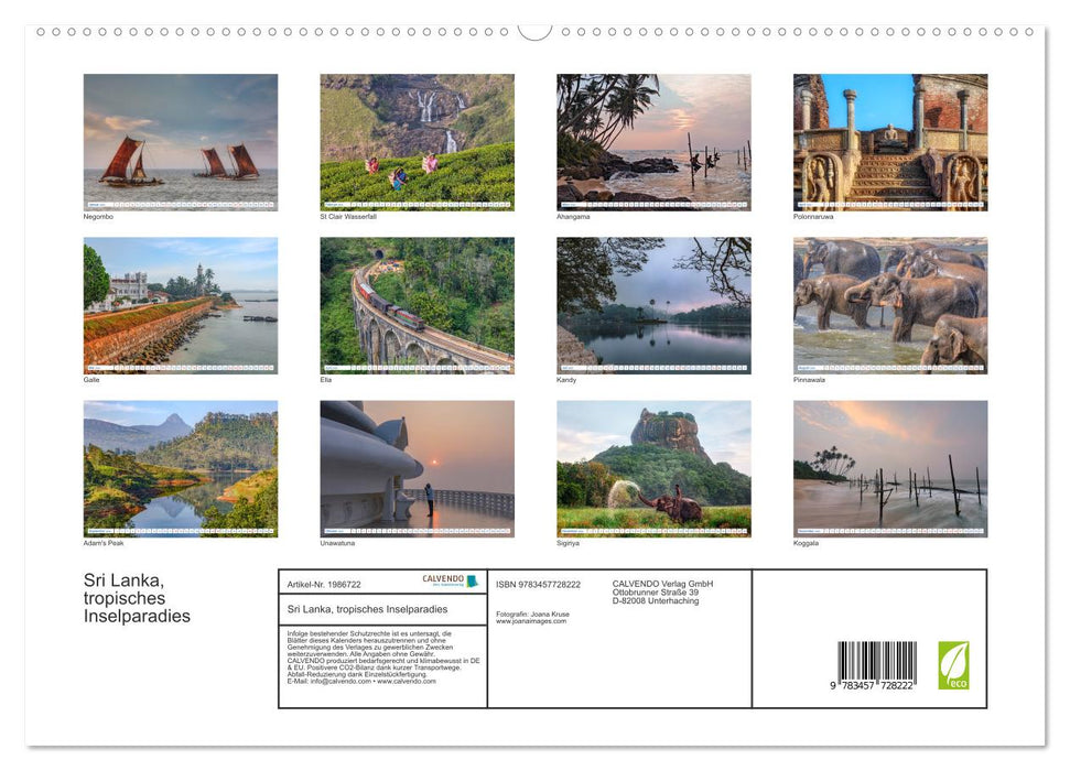 Sri Lanka, tropisches Inselparadies (CALVENDO Premium Wandkalender 2026)