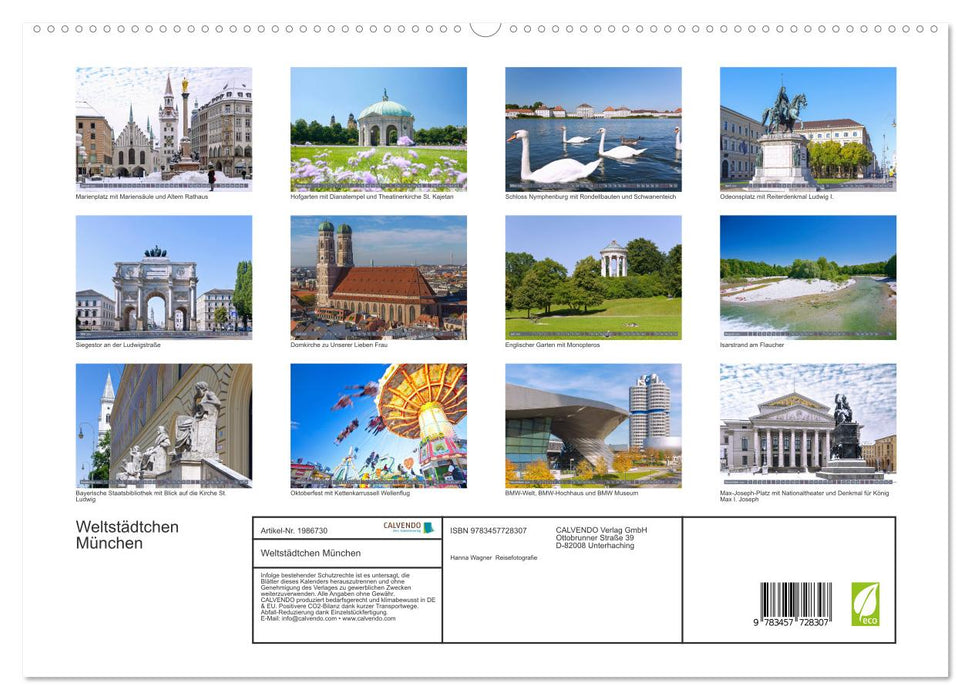 Weltstädtchen München (CALVENDO Premium Wandkalender 2026)