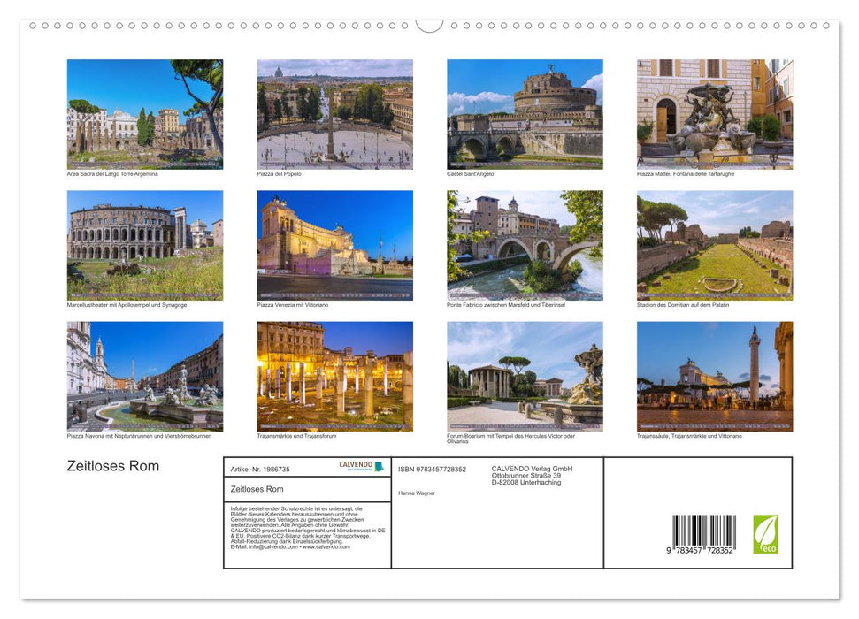 Zeitloses Rom (CALVENDO Premium Wandkalender 2026)