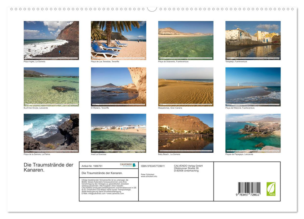 Die Traumstrände der Kanaren. (CALVENDO Wandkalender 2026)