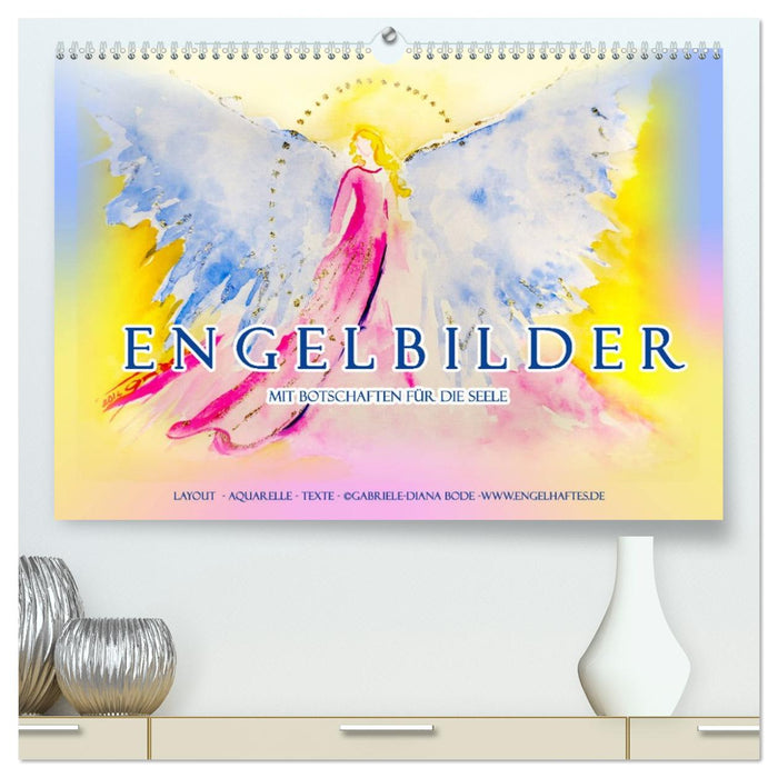 Engelbilder mit Botschaften für die Seele (CALVENDO Premium Wandkalender 2026)