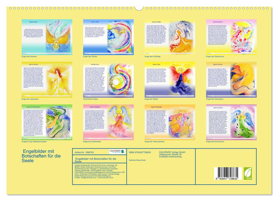 Engelbilder mit Botschaften für die Seele (CALVENDO Premium Wandkalender 2026)