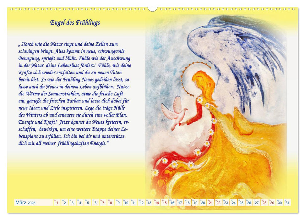 Engelbilder mit Botschaften für die Seele (CALVENDO Premium Wandkalender 2026)